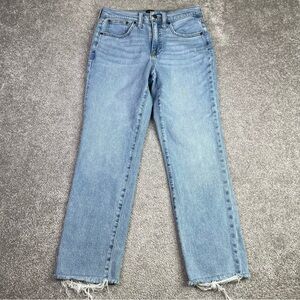 J. Crew Factory Jeans Women's 27 Blue Essential Straight Cropped High Rise Denim